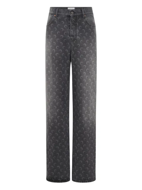 Marine Serre Jeans con stampa Moon
