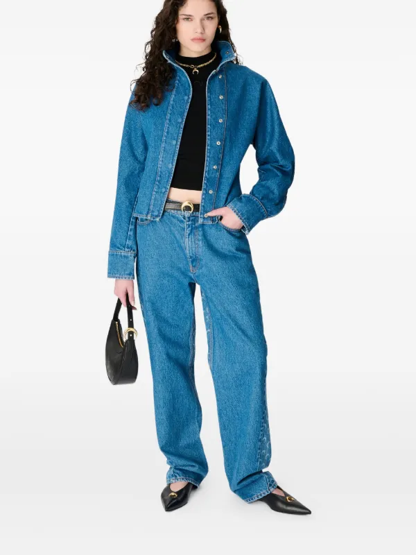 MARINE SERRE MOONデニム Marine Serre Moon Laser ワイドジーンズ | ブルー | FARFETCH JP