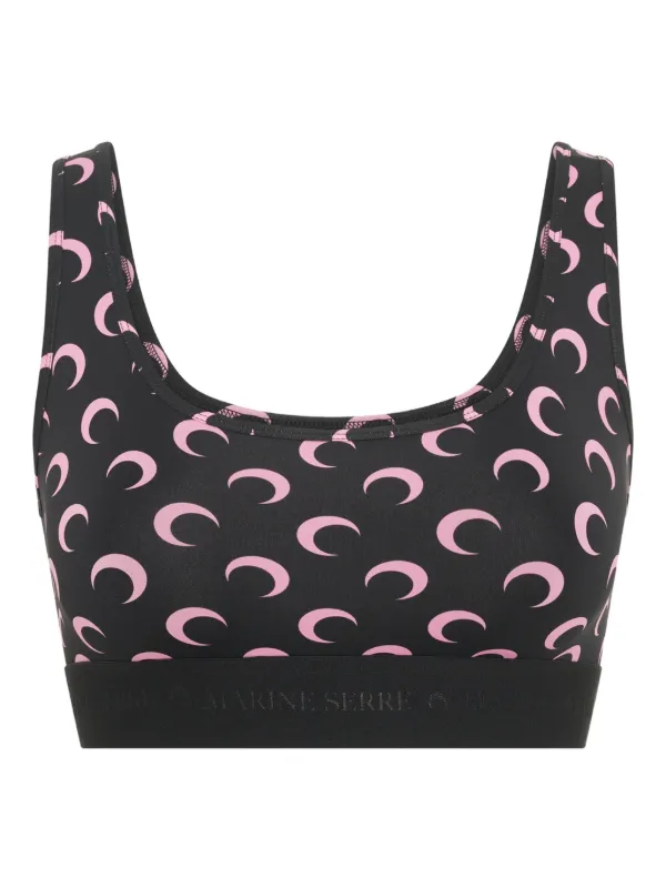 下着・アンダーウェア (rrr) marine serre moon sports bra Moon Logo Stretched Jersey Sport Bra • Marine Serre