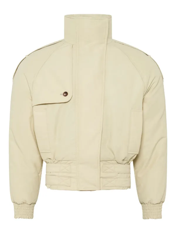 Marine Serre ハイネック ボンバージャケット | ホワイト | FARFETCH JP