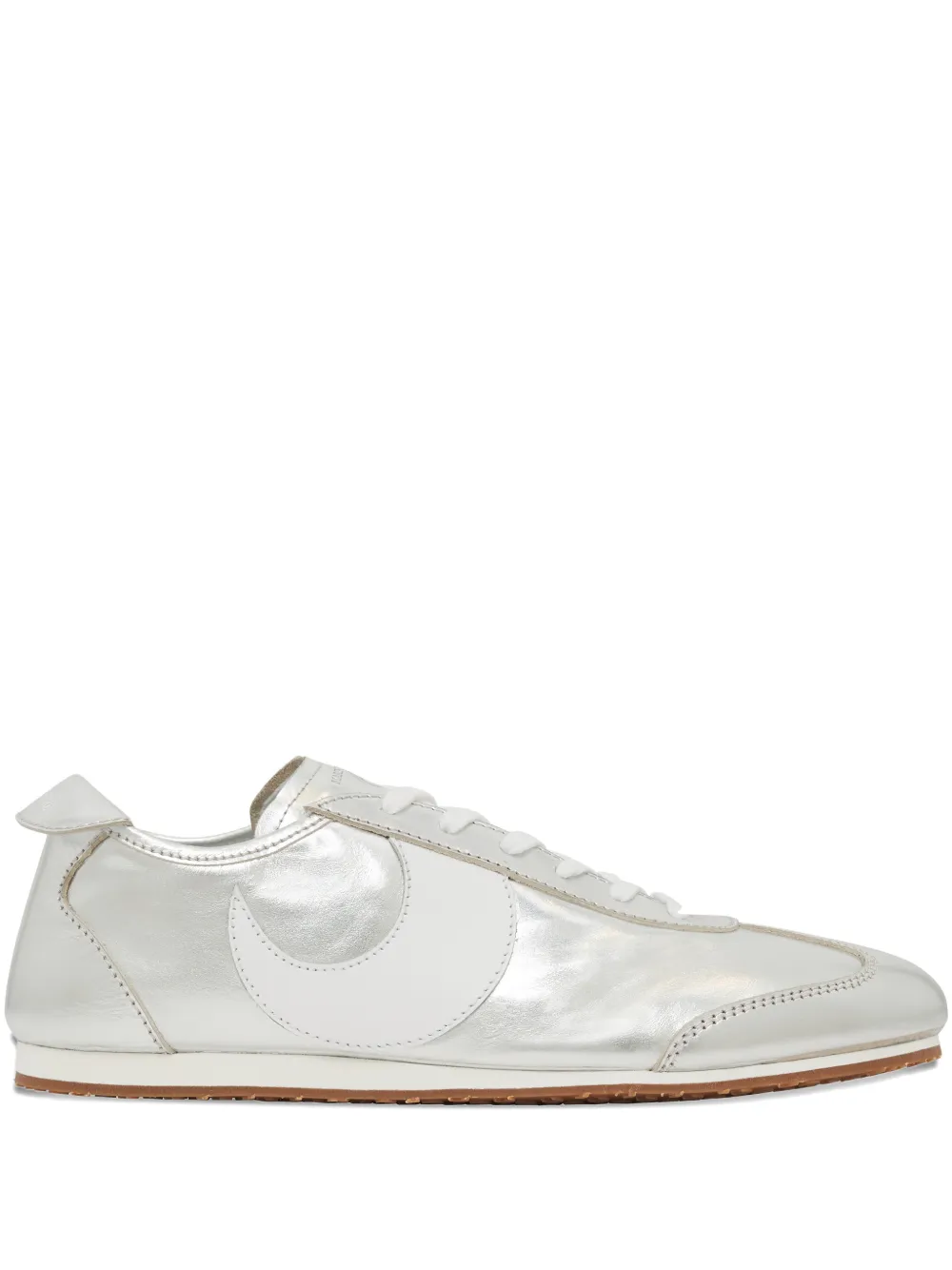 Marine Serre Ms Astra Metallic-effect Leather Sneakers In Metallic