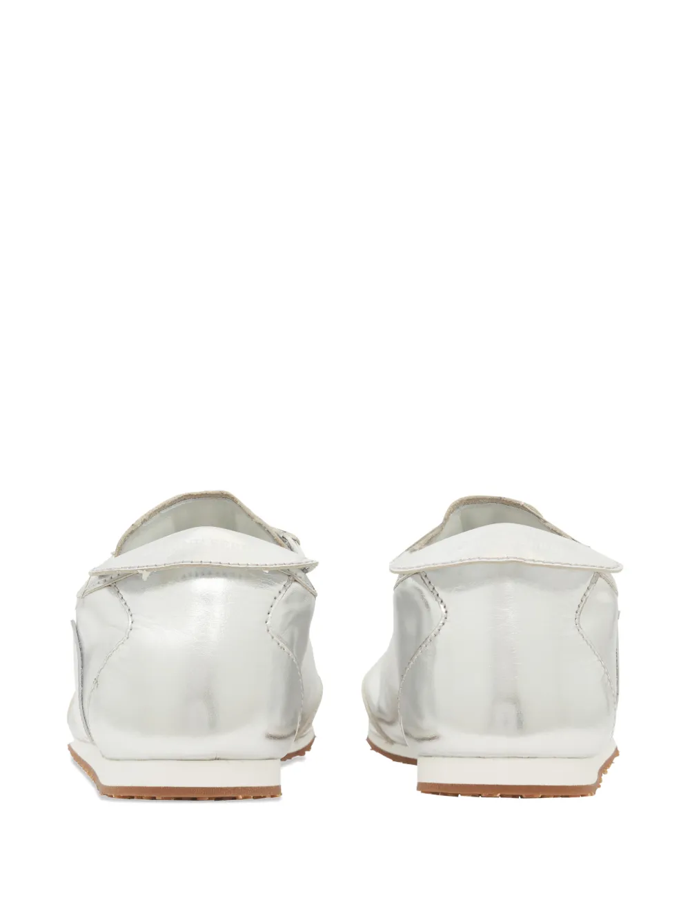 Marine Serre Ms Astra Metallic-effect Leather Sneakers In Metallic