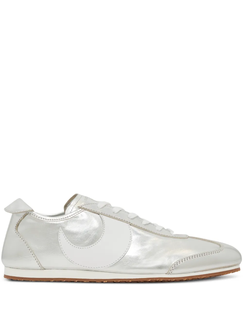 Marine Serre MS Astra leren sneakers met metallic-effect Grijs