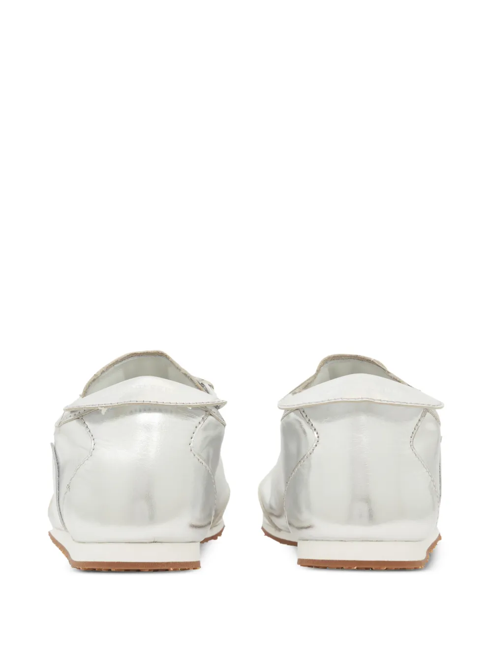  Marine Serre Ms Astra Metallic-effect Leather Sneakers - Grey 