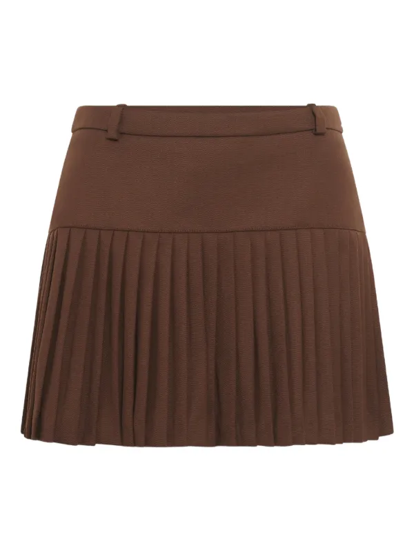 Marine Serre Pleated Mini Skirt | Brown | FARFETCH