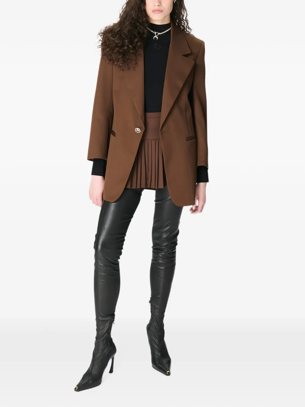 Marine Serre Mini-plooirok Bruin