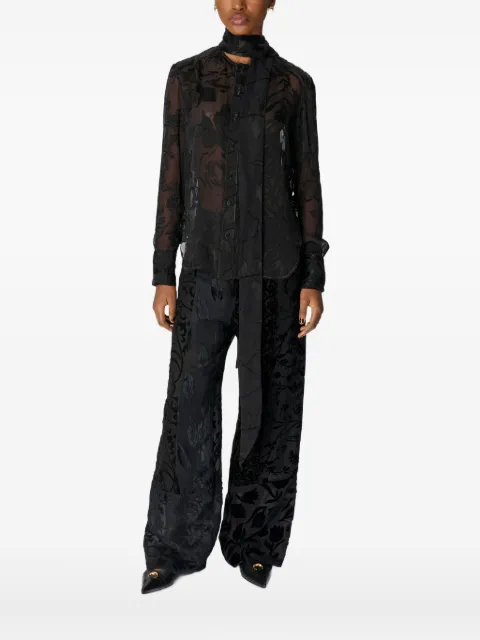 Marine Serre floral-print silk scarf blouse
