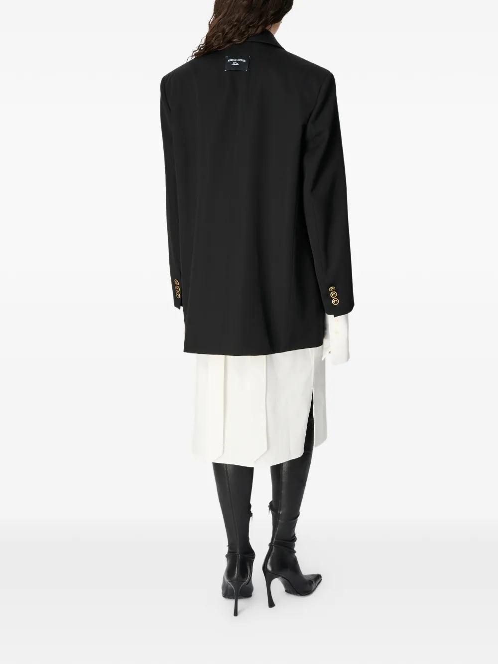 Marine Serre Twill boxy blazer Zwart