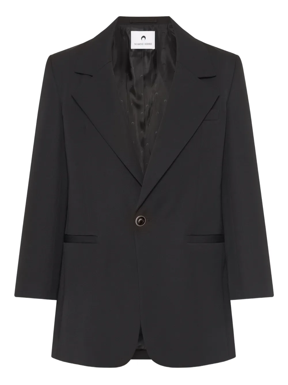 Marine Serre twill boxy blazer - Schwarz