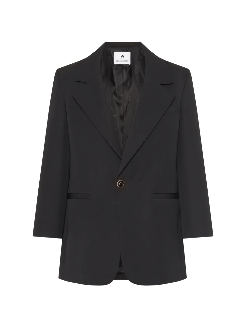 Marine Serre Twill boxy blazer Zwart
