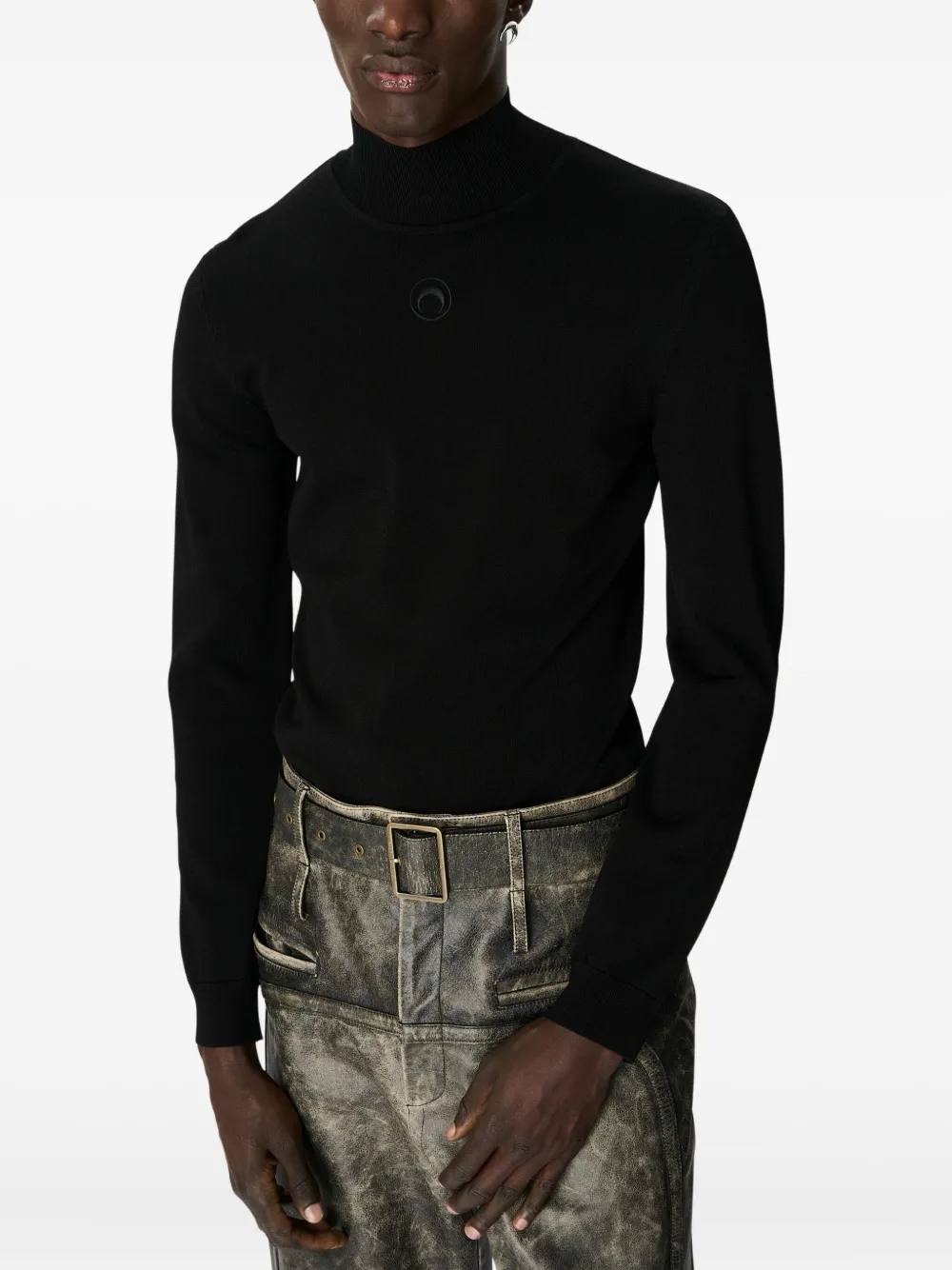 Marine Serre Trui met geborduurde maan Zwart