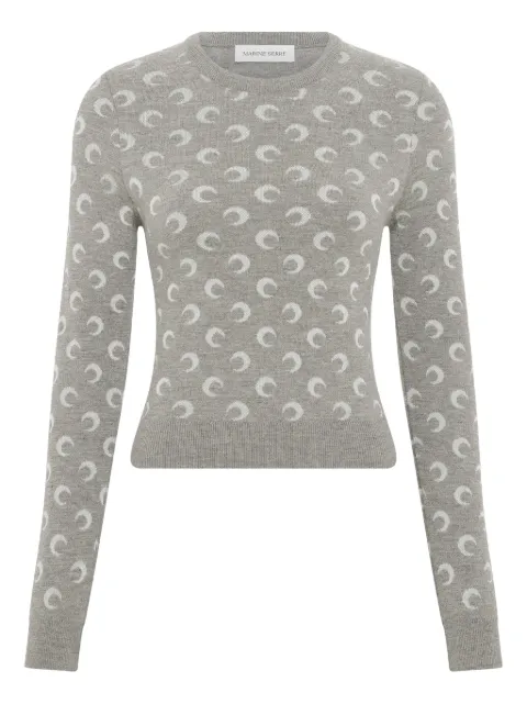 Marine Serre moon-jacquard crew-neck sweater