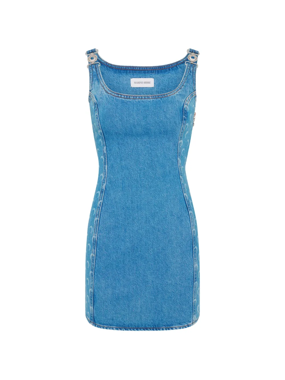 Marine Serre Moon Laser mouwloze mini-jurk Blauw