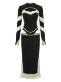 Marine Serre lace-insert cut-out midi dress - Black
