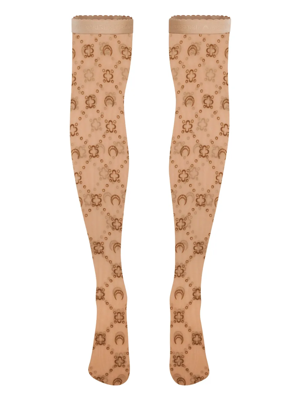Marine Serre Moonogram Mesh Socks In Brown