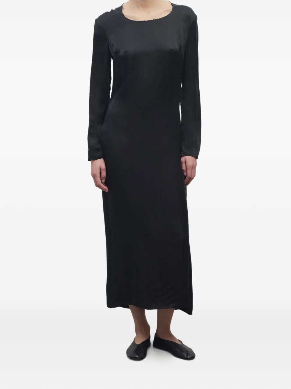 The Row long-sleeve dress - Zwart