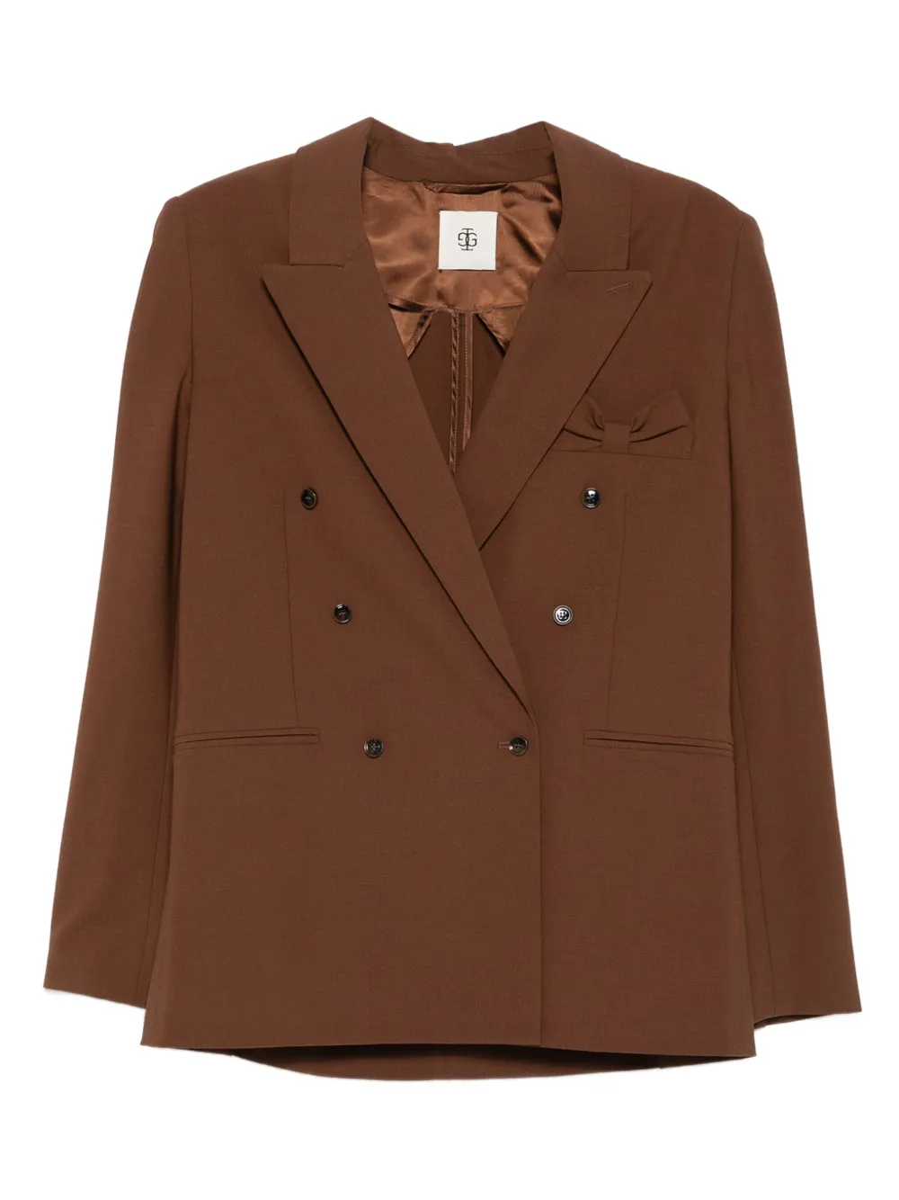 The Garment bow-detail blazer - Marrone