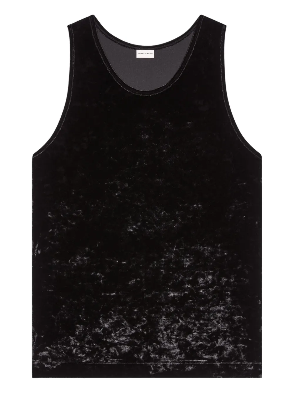 DRIES VAN NOTEN Fluwelen tanktop Zwart