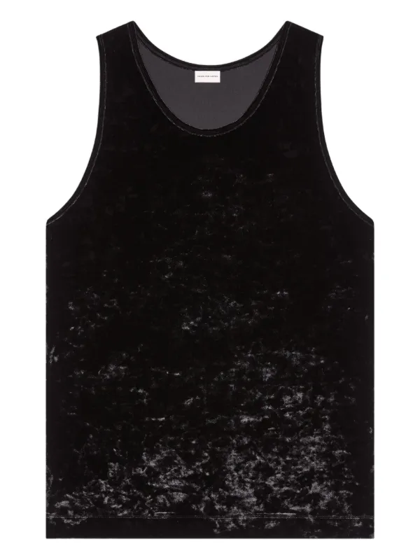dries van noten レイヤードタンクトップ DRIES VAN NOTEN ベルベット タンクトップ | ブラック | FARFETCH JP