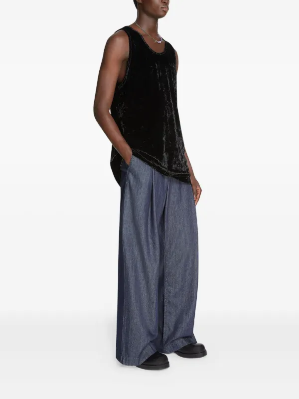dries van noten レイヤードタンクトップ DRIES VAN NOTEN ベルベット タンクトップ | ブラック | FARFETCH JP