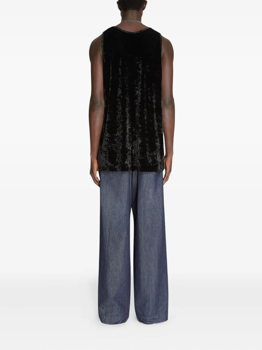 DRIES VAN NOTEN Fluwelen tanktop Zwart