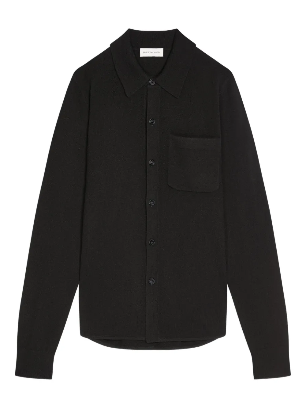 DRIES VAN NOTEN Kasjmier overhemd Zwart