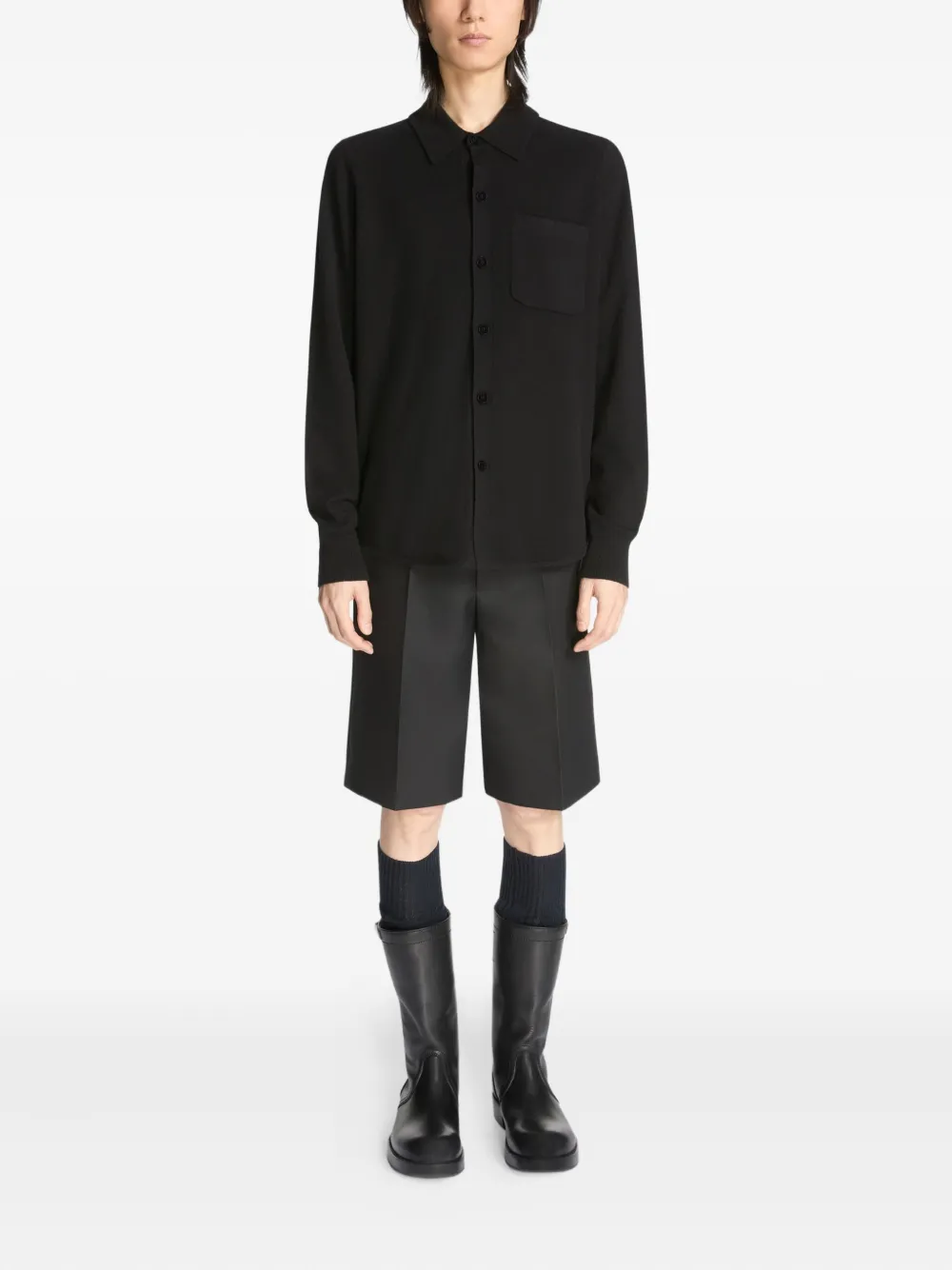 DRIES VAN NOTEN Kasjmier overhemd Zwart