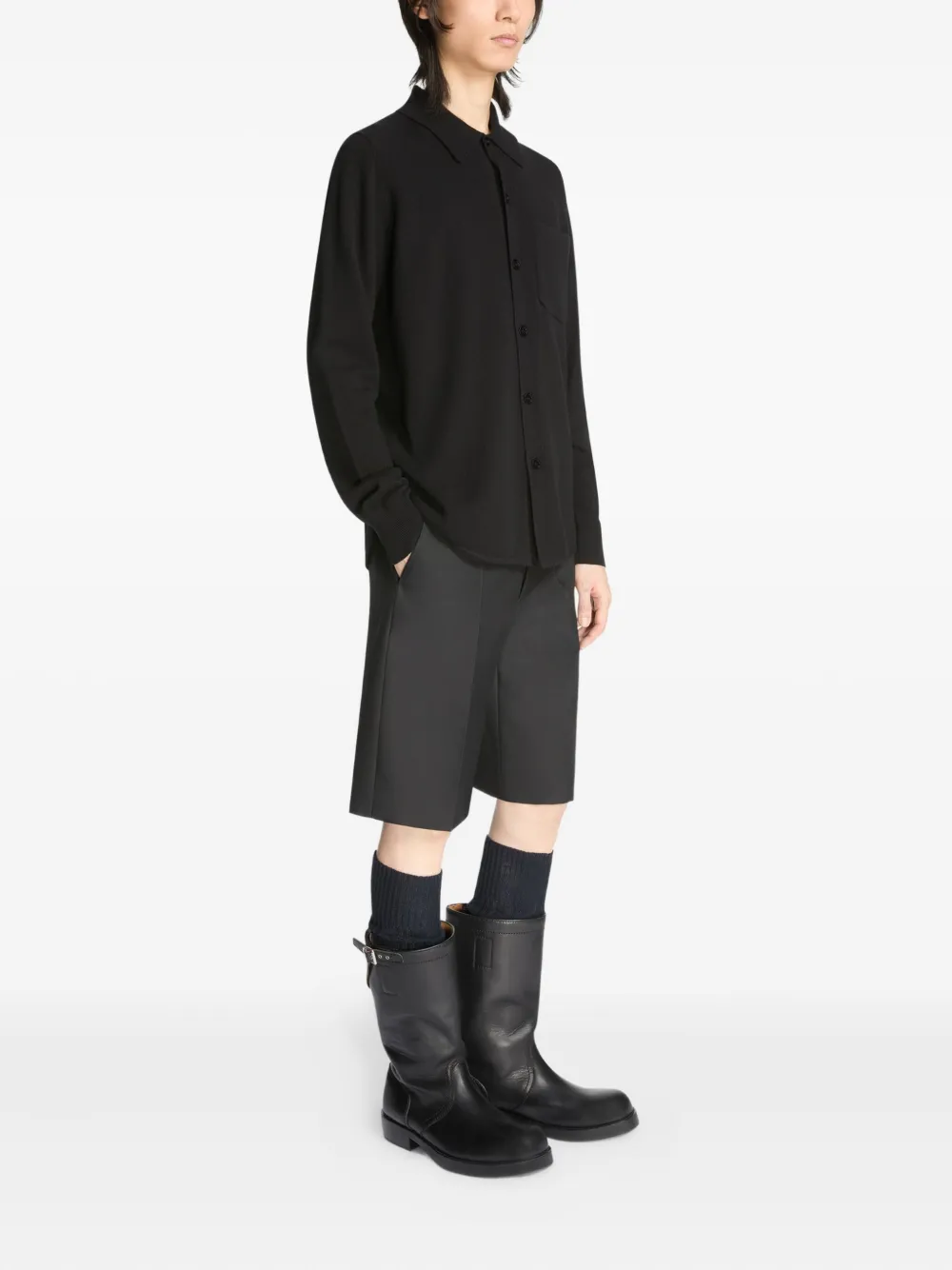 DRIES VAN NOTEN Kasjmier overhemd Zwart