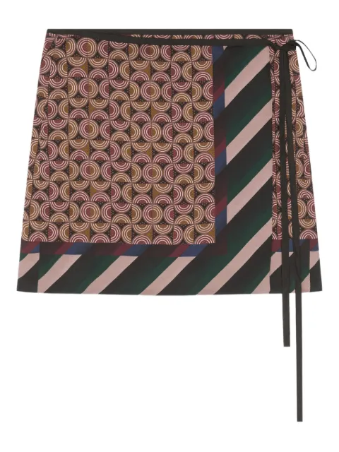 DRIES VAN NOTEN printed wrap mini skirt