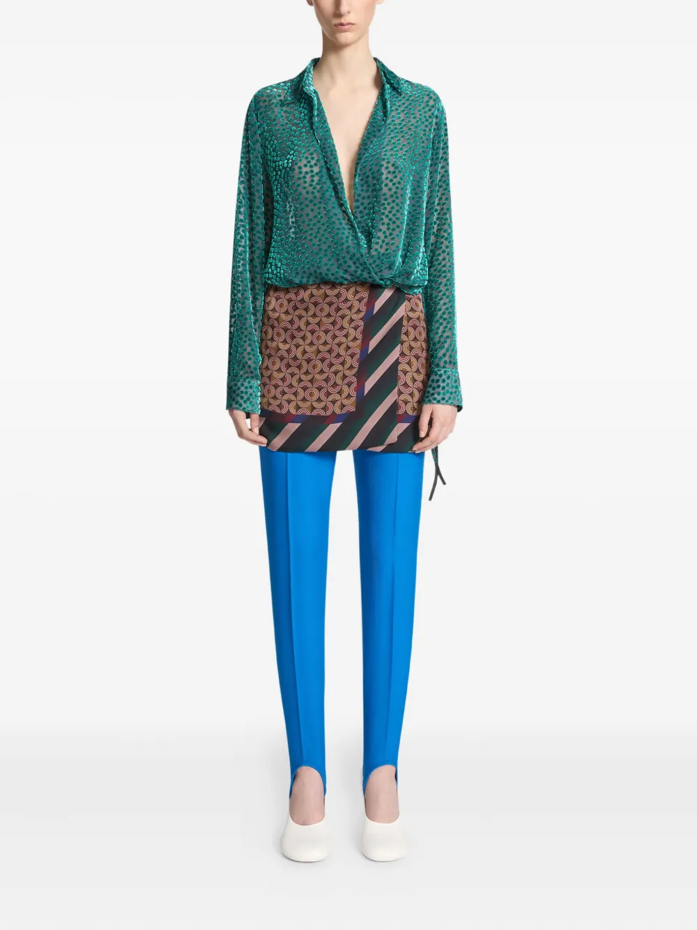 DRIES VAN NOTEN Mini-wikkelrok met print - Bruin