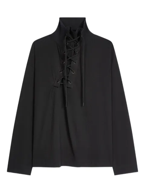 DRIES VAN NOTEN レースアップ ロングTシャツ