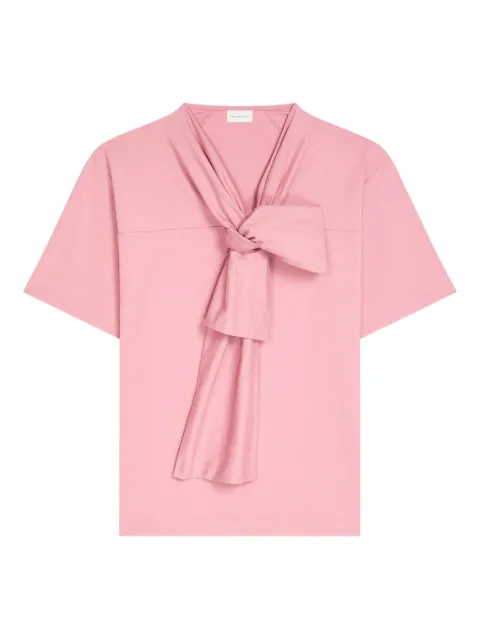 DRIES VAN NOTEN bow neck cotton T-shirt