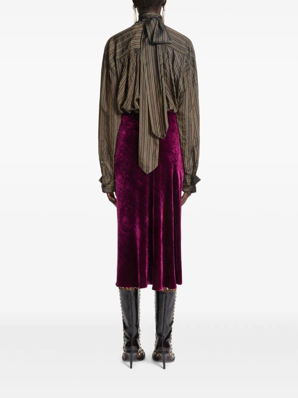 Dries Van Noten Striped Blouse In Brown