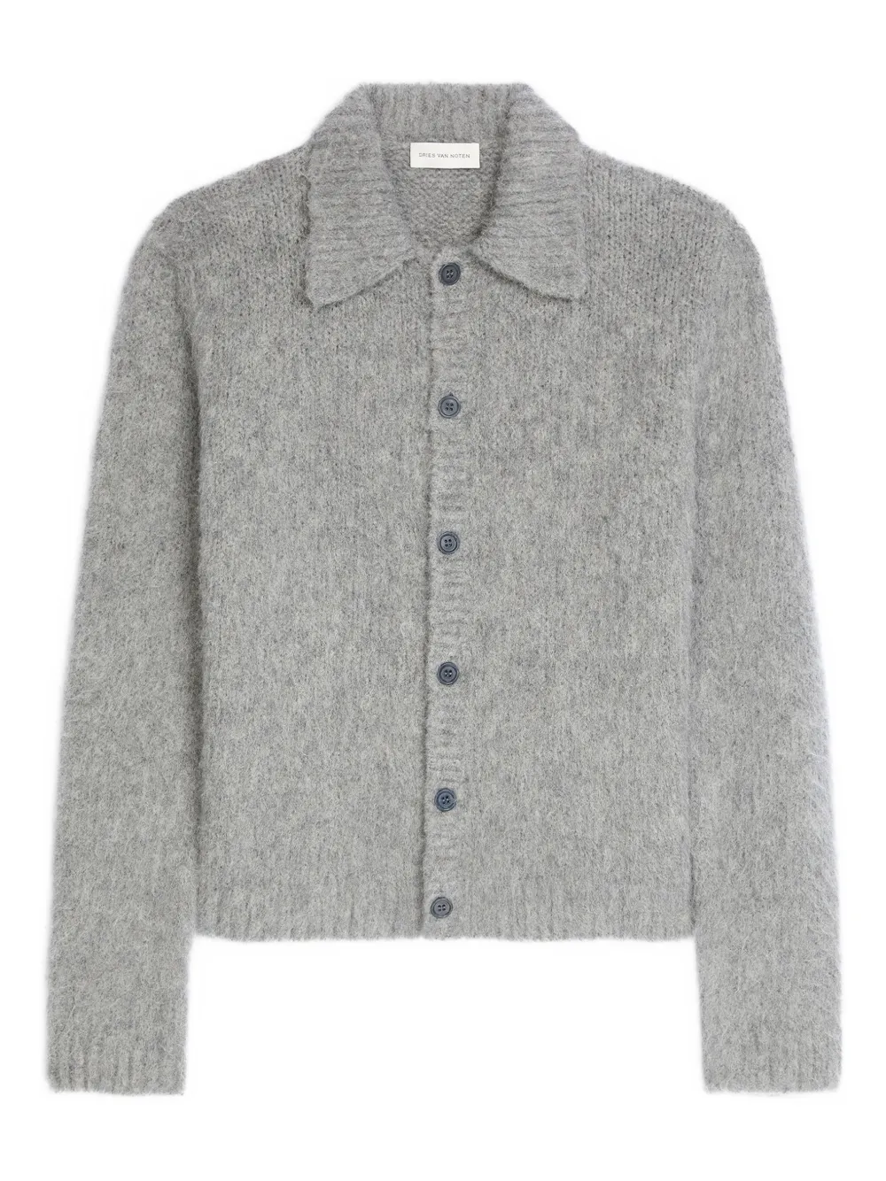 Dries Van Noten Wool-blend Cardigan In Gray