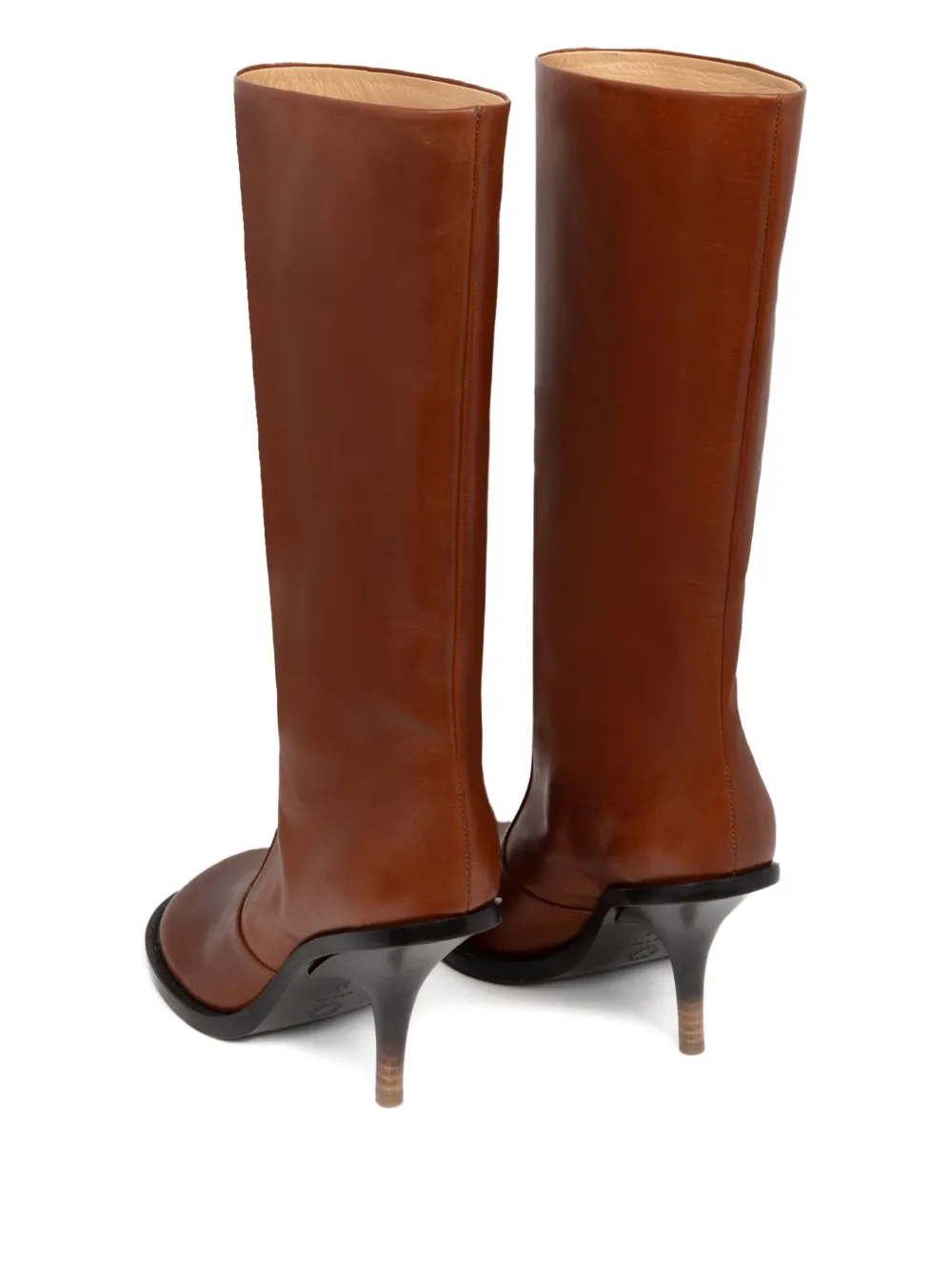 Dries Van Noten 90mm Round-toe Leather Boots In Brown