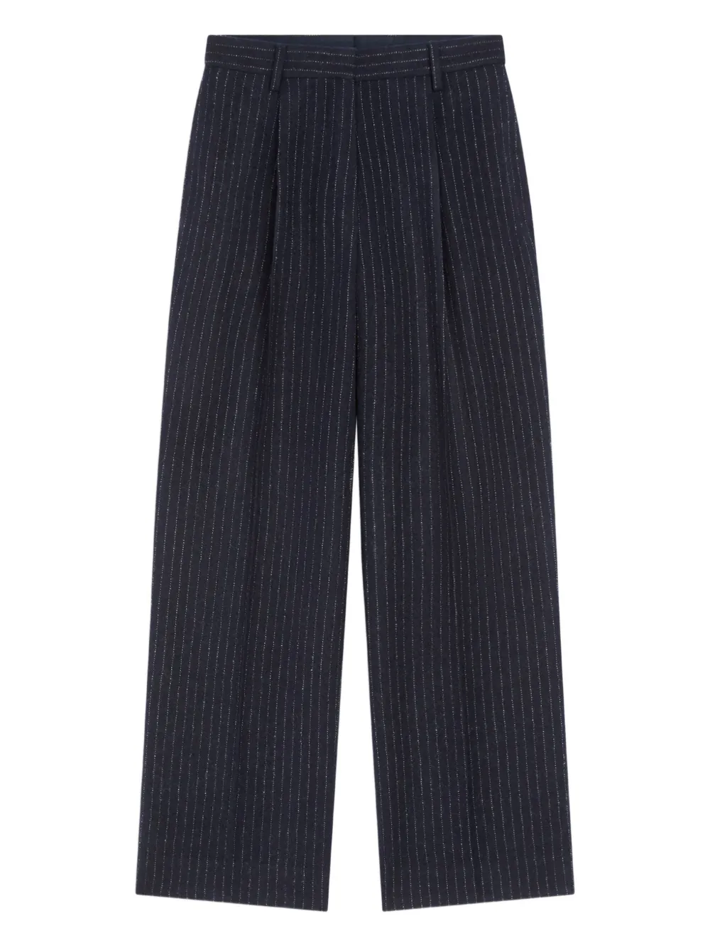 Dries Van Noten Pinstripe Wool Trousers In Blue