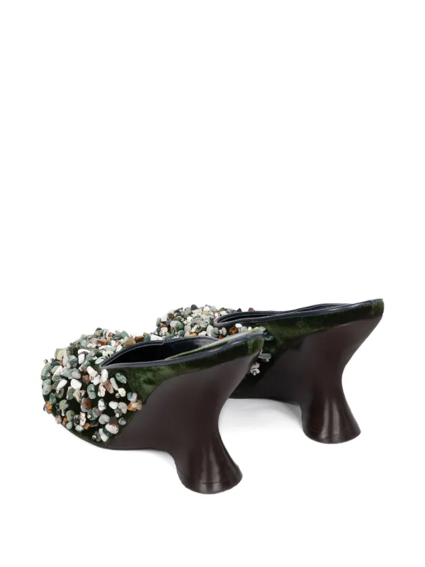 DRIES VAN NOTEN 90mm Embellished Mules | Black | FARFETCH