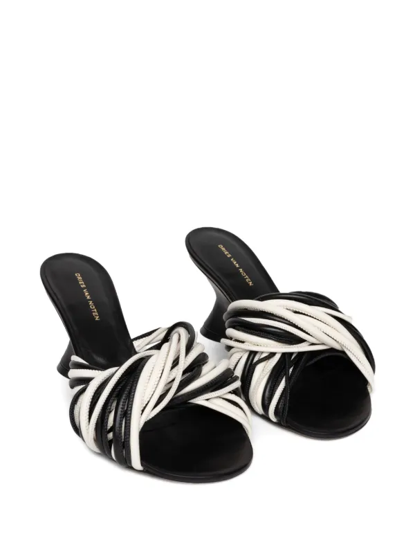 DRIES VAN NOTEN 75mm open-toe Leather Sandals | White | FARFETCH