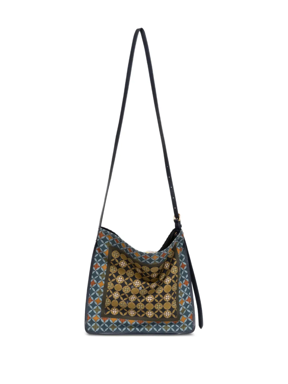 Dries Van Noten Small Geometric-pattern Scarf Bag In Green