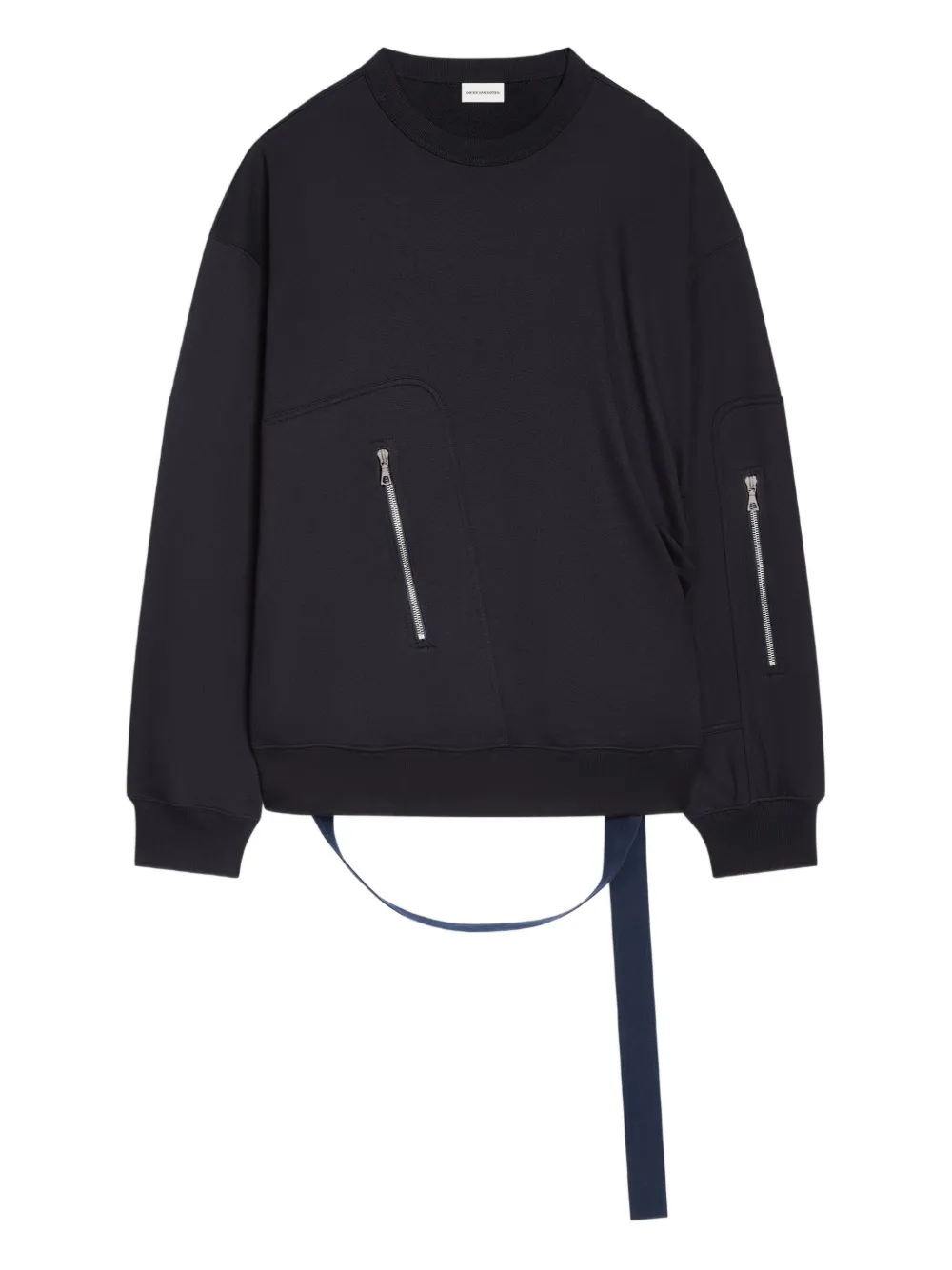 DRIES VAN NOTEN Sweater met ritszak en band Zwart