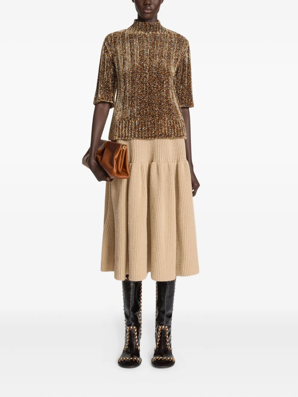 DRIES VAN NOTEN Trui met hoge hals en korte mouwen Geel