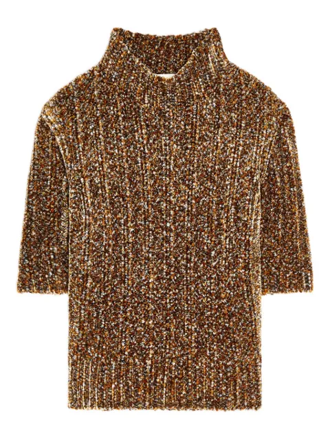DRIES VAN NOTEN short-sleeved high-neck sweater