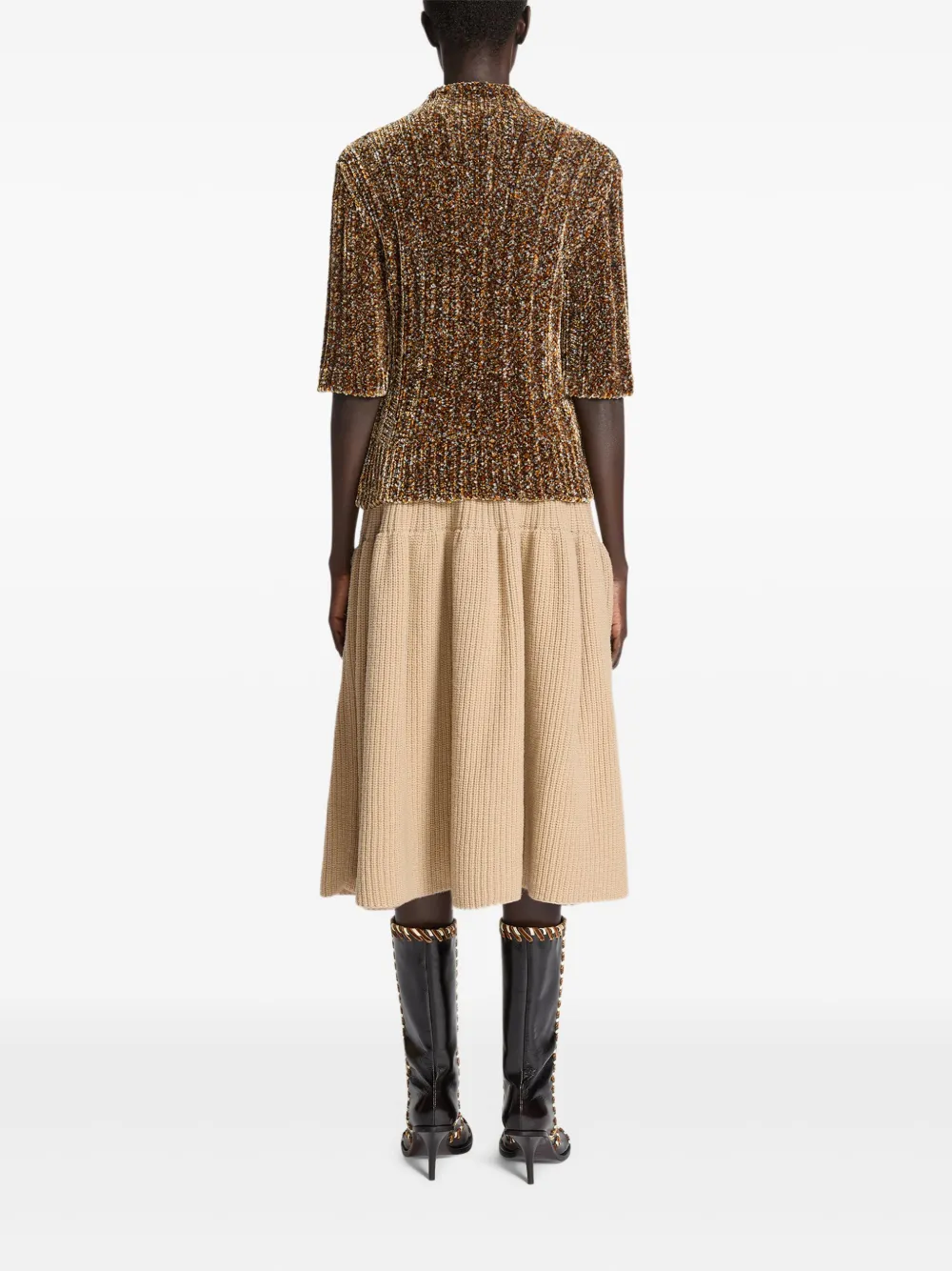 DRIES VAN NOTEN Trui met hoge hals en korte mouwen Geel