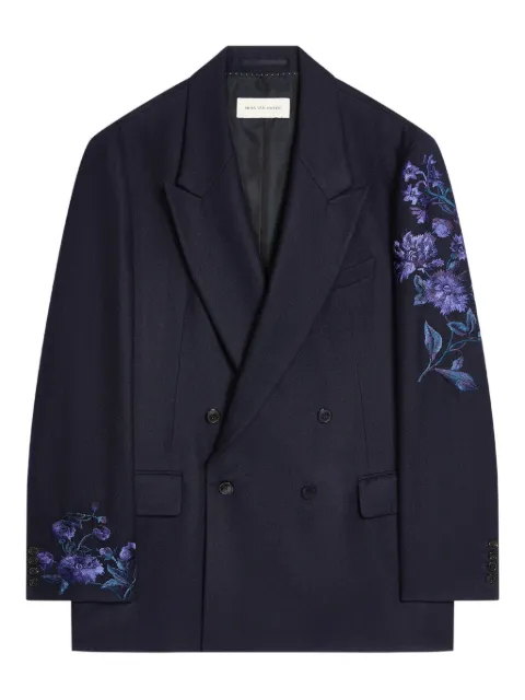 DRIES VAN NOTEN blazer croisé à fleurs brodées