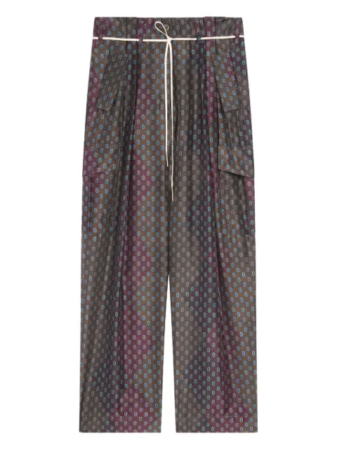 DRIES VAN NOTEN silk cargo trousers