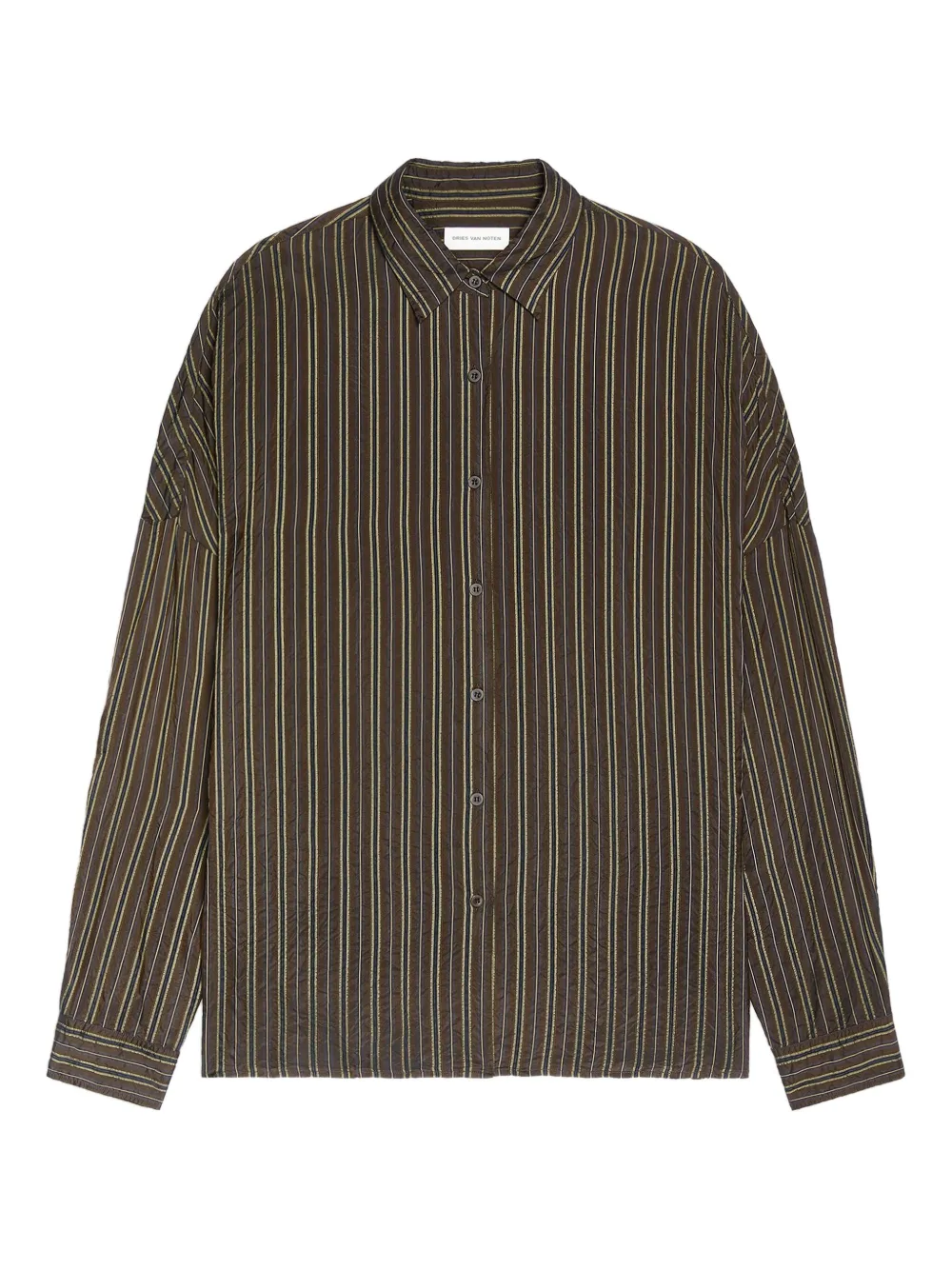 DRIES VAN NOTEN Gestreepte cocoon blouse Bruin