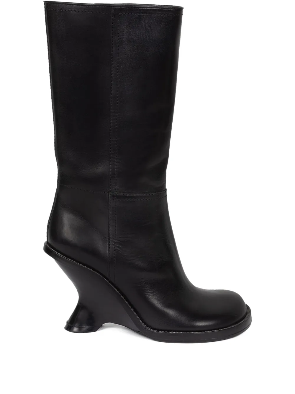 DRIES VAN NOTEN 90mm leather wedge boots Black