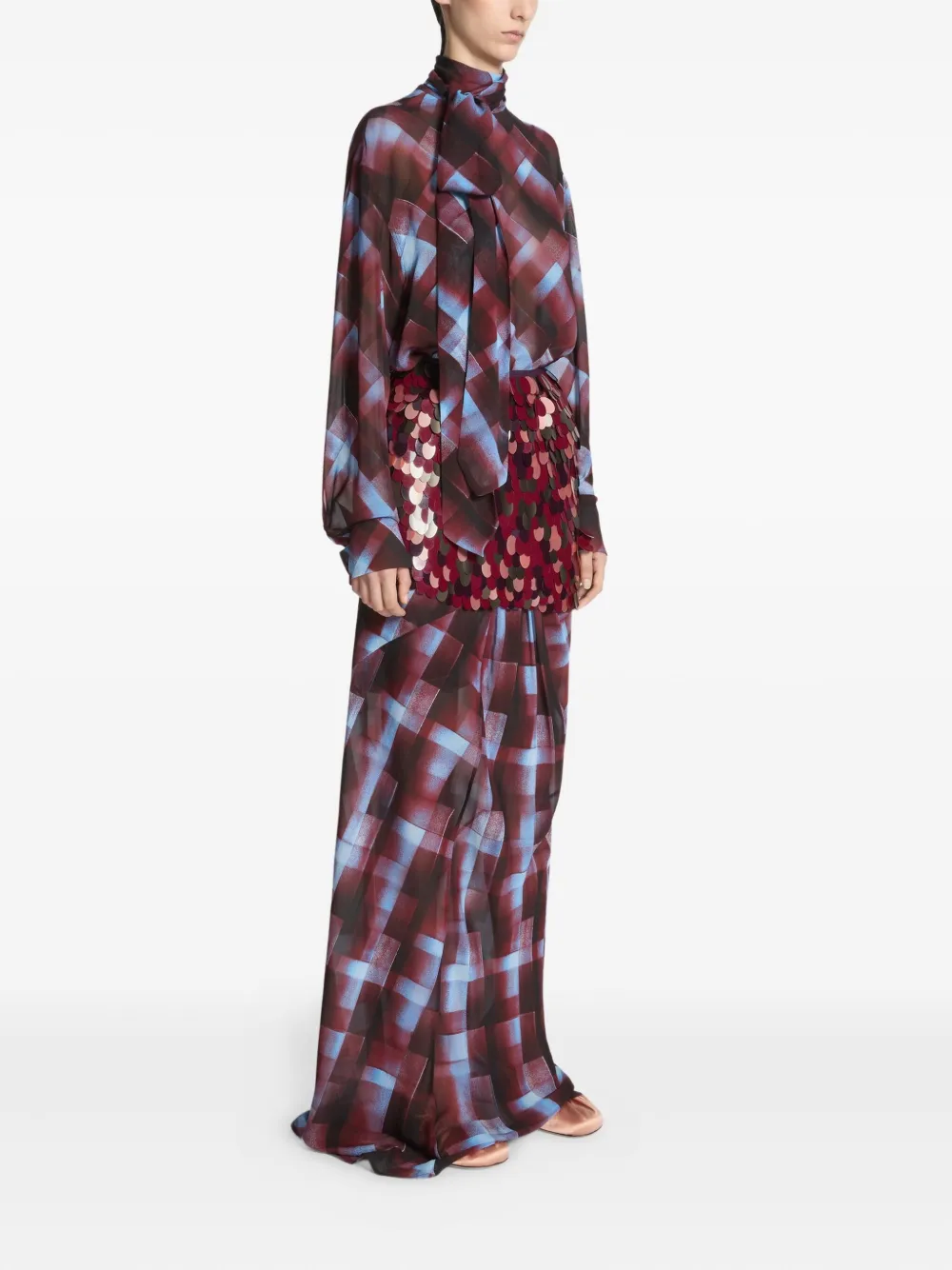 DRIES VAN NOTEN Wikkelrok verfraaid met pailletten Rood