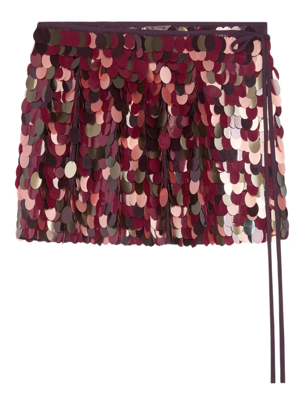 DRIES VAN NOTEN Wikkelrok verfraaid met pailletten Rood