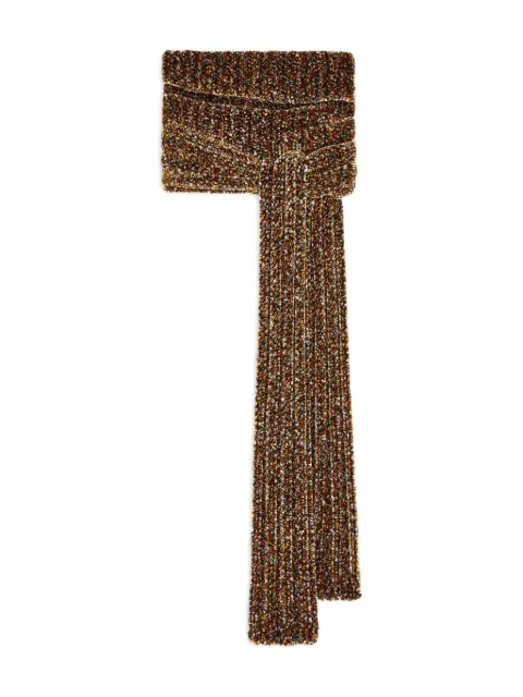 DRIES VAN NOTEN ribbed hooded scarf